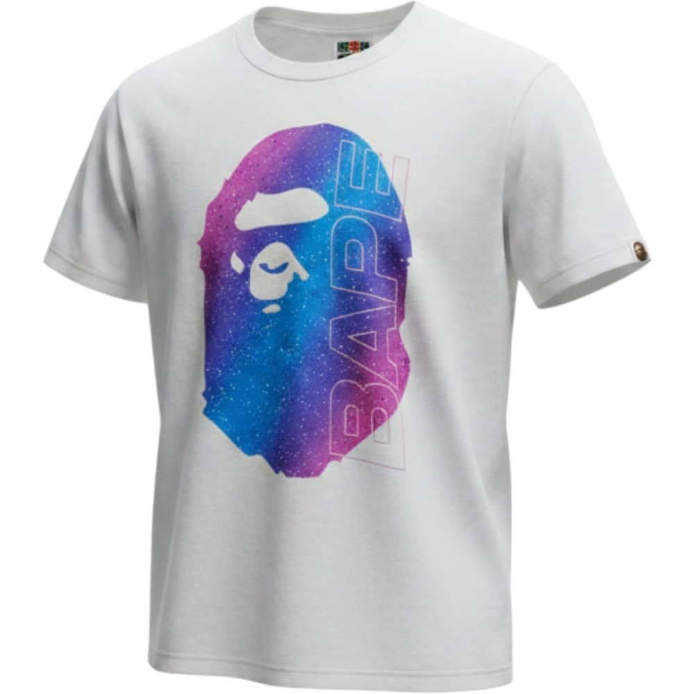 A Bathing Ape BAPE White Galaxy Space Big Ape Head Logo T-Shirt 0ZXTEM110073K S
